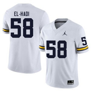 Men Giovanni El-Hadi White Michigan Wolverines #58 College Football Alumni Jerseys 793069-205