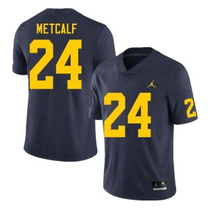 Men's Tevis Metcalf Navy Michigan Wolverines #24 College Football Alumni Jersey 269658-111