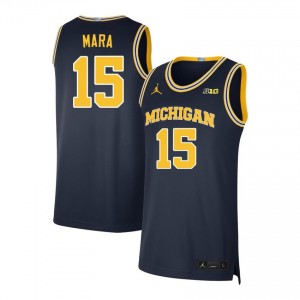 Men's Aday Mara Navy Michigan Wolverines #15 College Basketball 2025-26 Jersey 459415-405