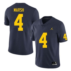 Men's Andrew Marsh Navy Michigan Wolverines #4 College Football NCAA Jersey 672600-909
