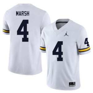 Men's Andrew Marsh White Michigan Wolverines #4 College Football 2025 Jersey 126273-780