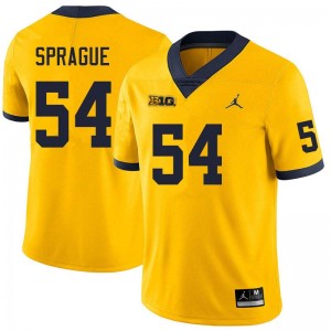 Mens Andrew Sprague Yellow Michigan Wolverines #54 College Football Alumni Jerseys 373767-986
