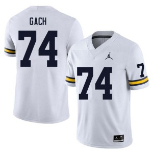 Mens Avery Gach White Michigan Wolverines #74 College Football Replica Jersey 186742-569