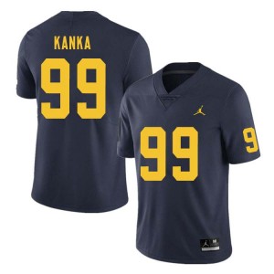 Mens Bobby Kanka Navy Michigan Wolverines #99 College Football Player Jersey 148600-174
