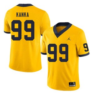 Men Bobby Kanka Yellow Michigan Wolverines #99 College Football Embroidery Jerseys 649087-482