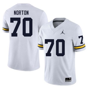 Men Brady Norton White Michigan Wolverines #70 College Football Stitched Jerseys 998490-882