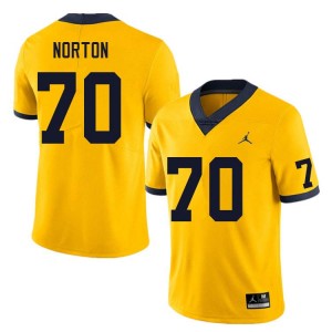 Men Brady Norton Yellow Michigan Wolverines #70 College Football Official Jersey 868604-291