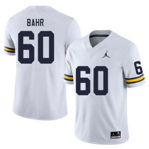 Men's Brooks Bahr White Michigan Wolverines #60 College Football Official Jersey 963812-327