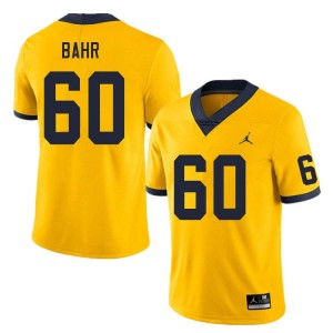 Men's Brooks Bahr Yellow Michigan Wolverines #60 College Football NCAA Jerseys 351220-340