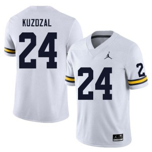 Mens Bryson Kuzdzal White Michigan Wolverines #24 College Football 2025 Jerseys 719998-481