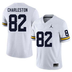 Men C.J. Charleston White Michigan Wolverines #82 College Football Replica Jerseys 858984-856