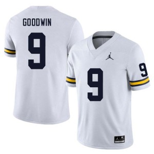 Men's Channing Goodwin White Michigan Wolverines #9 College Football 2025 Jerseys 965736-742