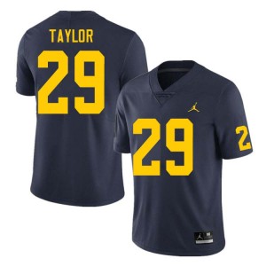 Men's Chase Taylor Navy Michigan Wolverines #29 College Football University Jerseys 710067-184