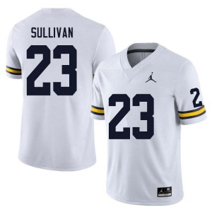 Mens Cole Sullivan White Michigan Wolverines #23 College Football University Jersey 384341-658