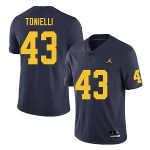 Mens Deakon Tonielli Navy Michigan Wolverines #43 College Football Alumni Jerseys 122922-882