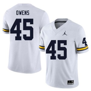 Men Eli Owens White Michigan Wolverines #45 College Football NCAA Jersey 288571-582