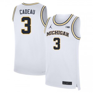 Men Elliot Cadeau White Michigan Wolverines #3 College Basketball Limited Jerseys 978900-222