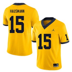 Men Ernest Hausmann Yellow Michigan Wolverines #15 College Football Embroidery Jerseys 899276-964