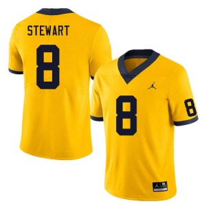 Mens I'Marion Stewart Yellow Michigan Wolverines #8 College Football Embroidery Jersey 223098-629