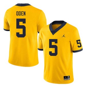 Men Jacob Oden Yellow Michigan Wolverines #5 College Football 2025 Jerseys 462082-693