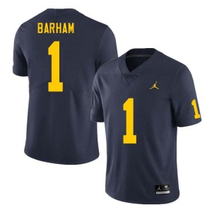 Mens Jaishawn Barham Navy Michigan Wolverines #1 College Football Stitched Jerseys 418325-281