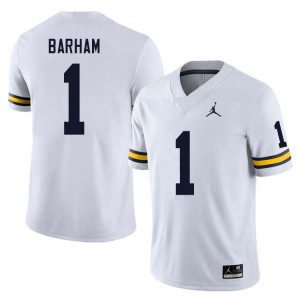 Men Jaishawn Barham White Michigan Wolverines #1 College Football Alumni Jerseys 229693-217
