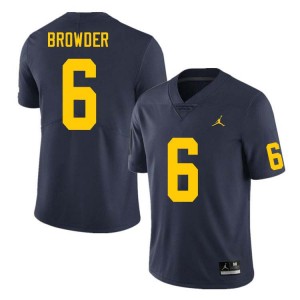 Mens Jamar Browder Navy Michigan Wolverines #6 College Football Limited Jerseys 189392-123