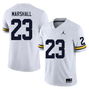 Men Jordan Marshall White Michigan Wolverines #23 College Football Stitched Jerseys 214622-193