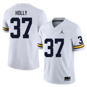 Men Julius Holly White Michigan Wolverines #37 College Football Stitched Jersey 975595-367