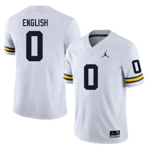 Men's Karmello English White Michigan Wolverines #0 College Football 2025 Jersey 299994-298