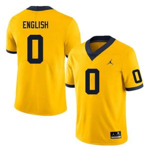 Men's Karmello English Yellow Michigan Wolverines #0 College Football NCAA Jerseys 849858-259