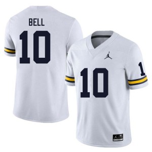 Men Kendrick Bell White Michigan Wolverines #10 College Football High School Jersey 964258-508