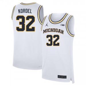 Men Malick Kordel White Michigan Wolverines #32 College Basketball 2025 Jerseys 964978-720