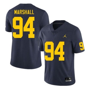 Men Nate Marshall Navy Michigan Wolverines #94 College Football Official Jerseys 437874-736