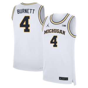 Mens Nimari Burnett White Michigan Wolverines #4 College Basketball Player Jersey 738660-152