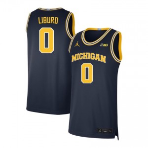 Men Ricky Liburd Navy Michigan Wolverines #0 College Basketball 2025 Jersey 304007-689