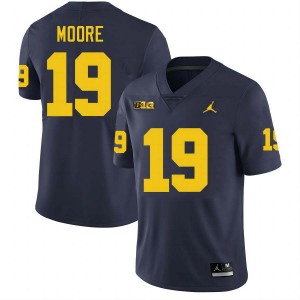 Mens Rod Moore Navy Michigan Wolverines #19 College Football High School Jerseys 196853-253