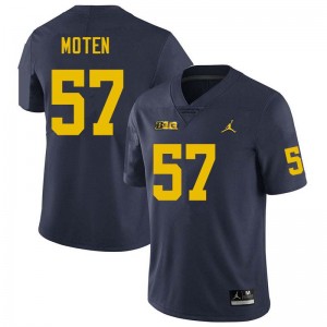 Mens Travis Moten Navy Michigan Wolverines #57 College Football 2025 Jerseys 998590-546