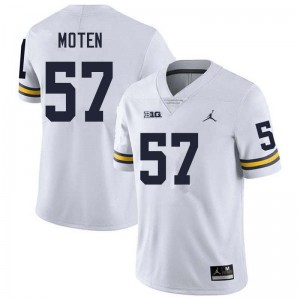 Men Travis Moten White Michigan Wolverines #57 College Football 2025-26 Jerseys 718019-688