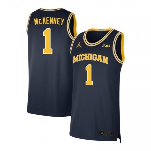 Mens Trey McKenney Navy Michigan Wolverines #1 College Basketball NCAA Jersey 398232-797