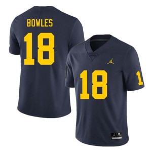 Mens Troy Bowles Navy Michigan Wolverines #18 College Football NCAA Jerseys 365548-625