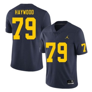 Mens Ty Haywood Navy Michigan Wolverines #79 College Football 2025 Jersey 839787-695