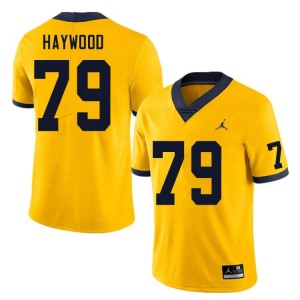 Men Ty Haywood Yellow Michigan Wolverines #79 College Football 2025 Jersey 717826-932