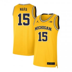 Men Aday Mara Maize Michigan Wolverines #15 College Basketball University Jersey 100241-610