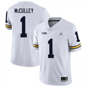 Men Donaven McCulley White Michigan Wolverines #1 College Football Official Jerseys 233857-540