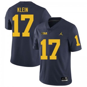 Men's Marlin Klein Navy Michigan Wolverines #17 College Football Official Jersey 182614-350