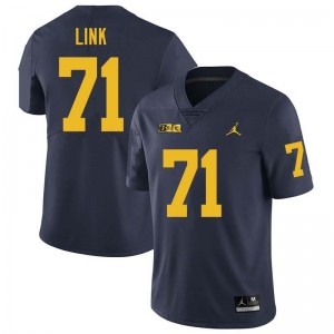 Mens Evan Link Navy Michigan Wolverines #71 College Football Limited Jersey 941967-969