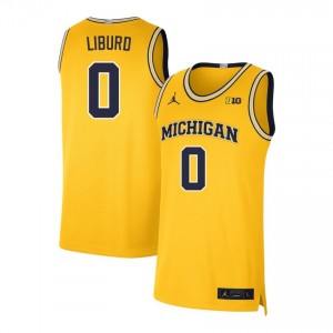 Men's Ricky Liburd Maize Michigan Wolverines #0 College Basketball Limited Jerseys 717248-536