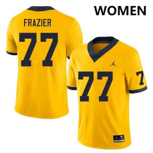 Women Blake Frazier Yellow Michigan Wolverines #77 College Football Alumni Jersey 371552-888