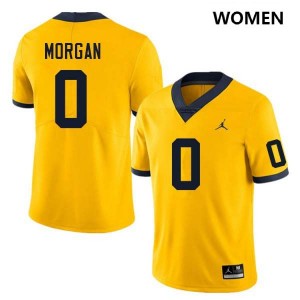 Women's Semaj Morgan Yellow Michigan Wolverines #0 College Football High School Jersey 608345-372